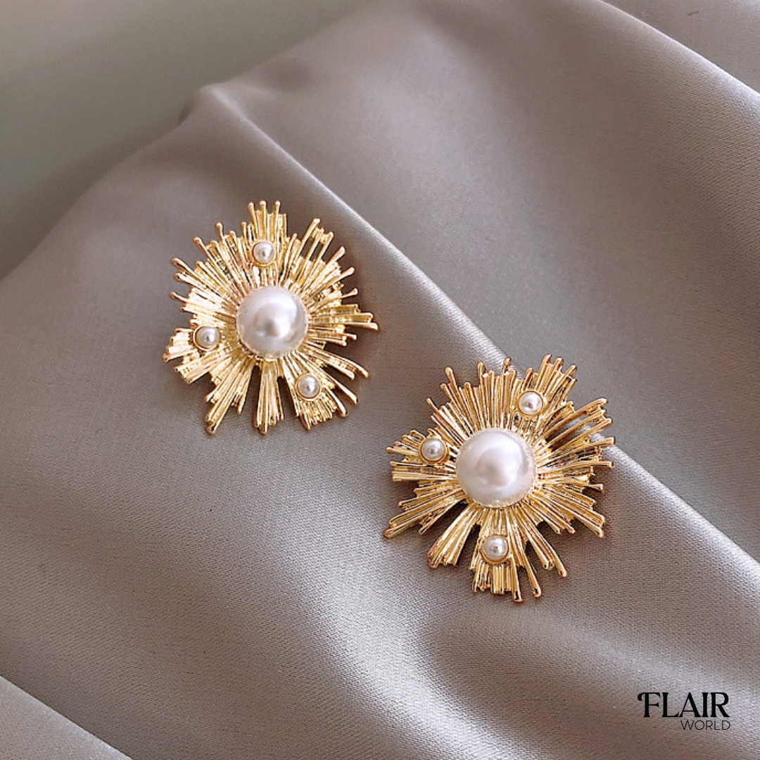 Pearl Flower Studs