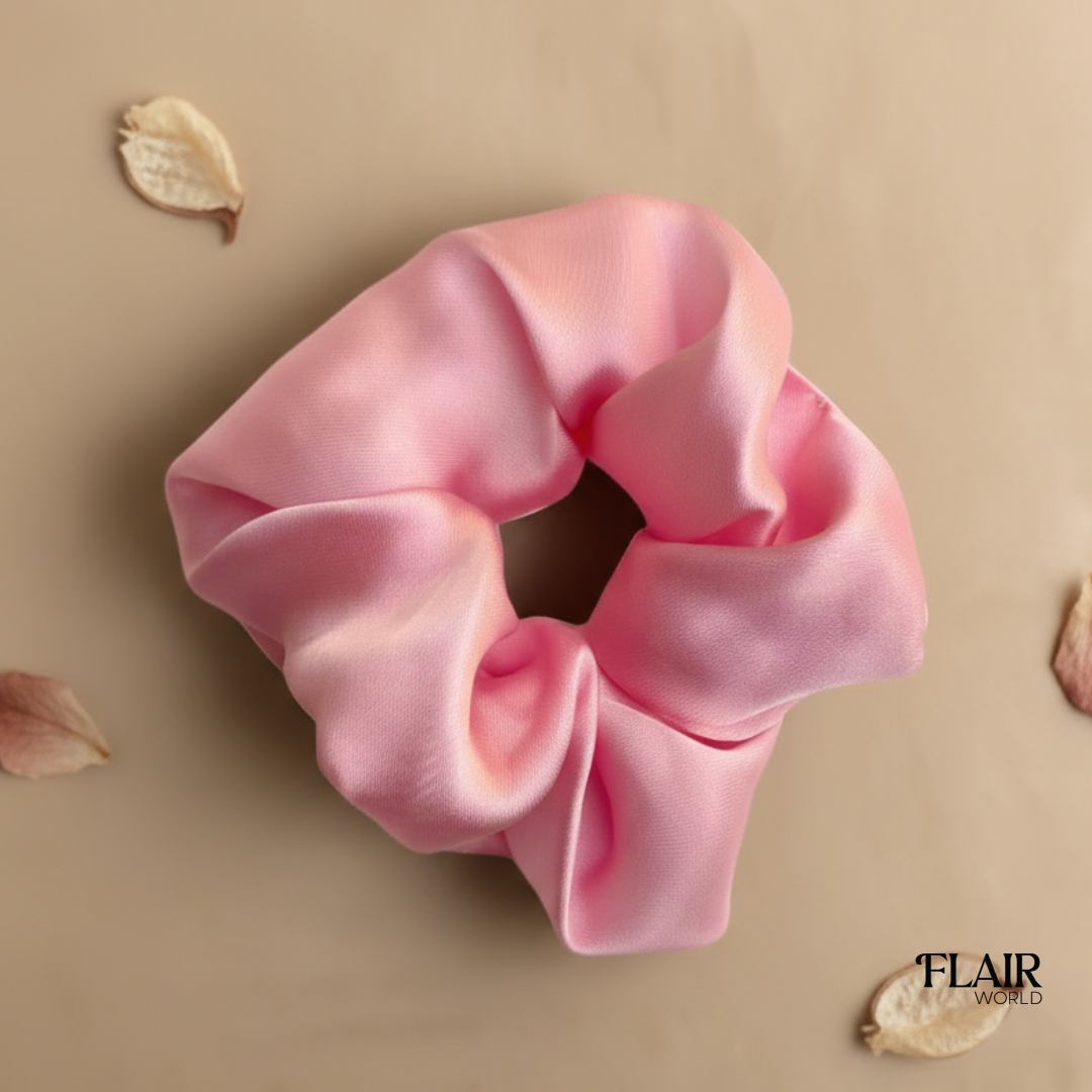 Pink Silk Scrunchie