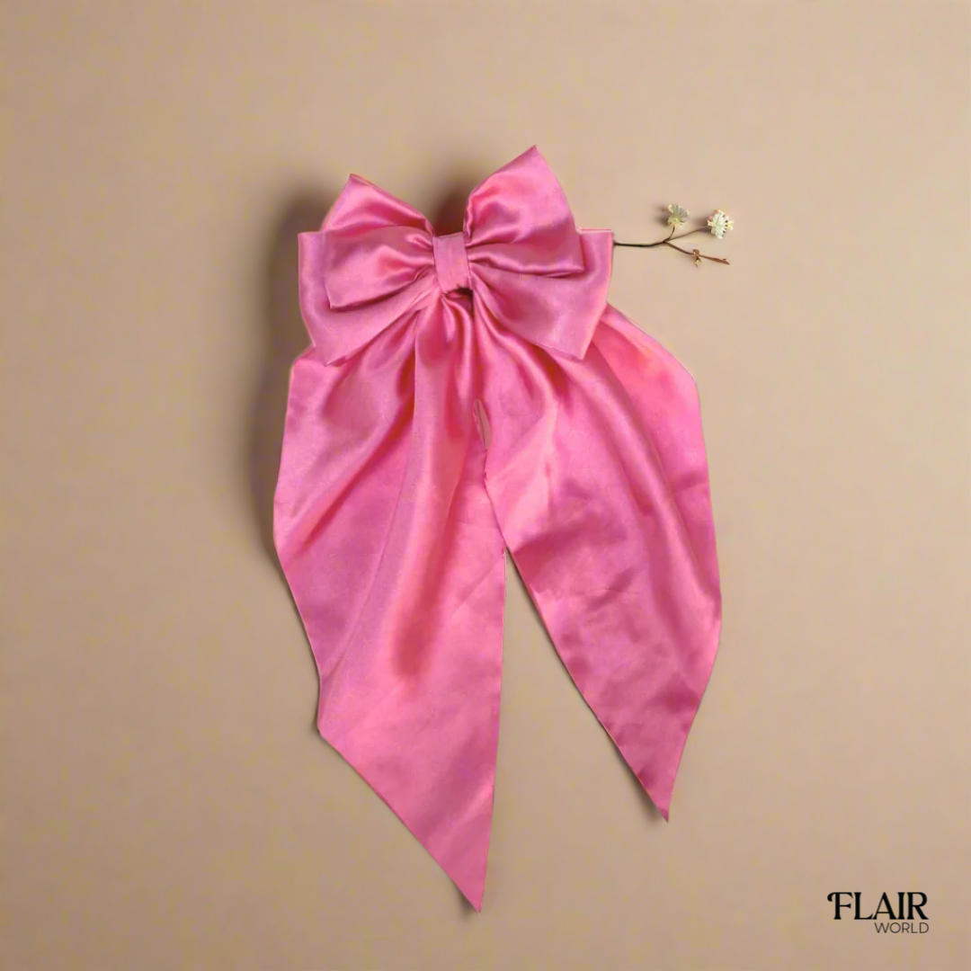 Pink Long Tail Hair Bow
