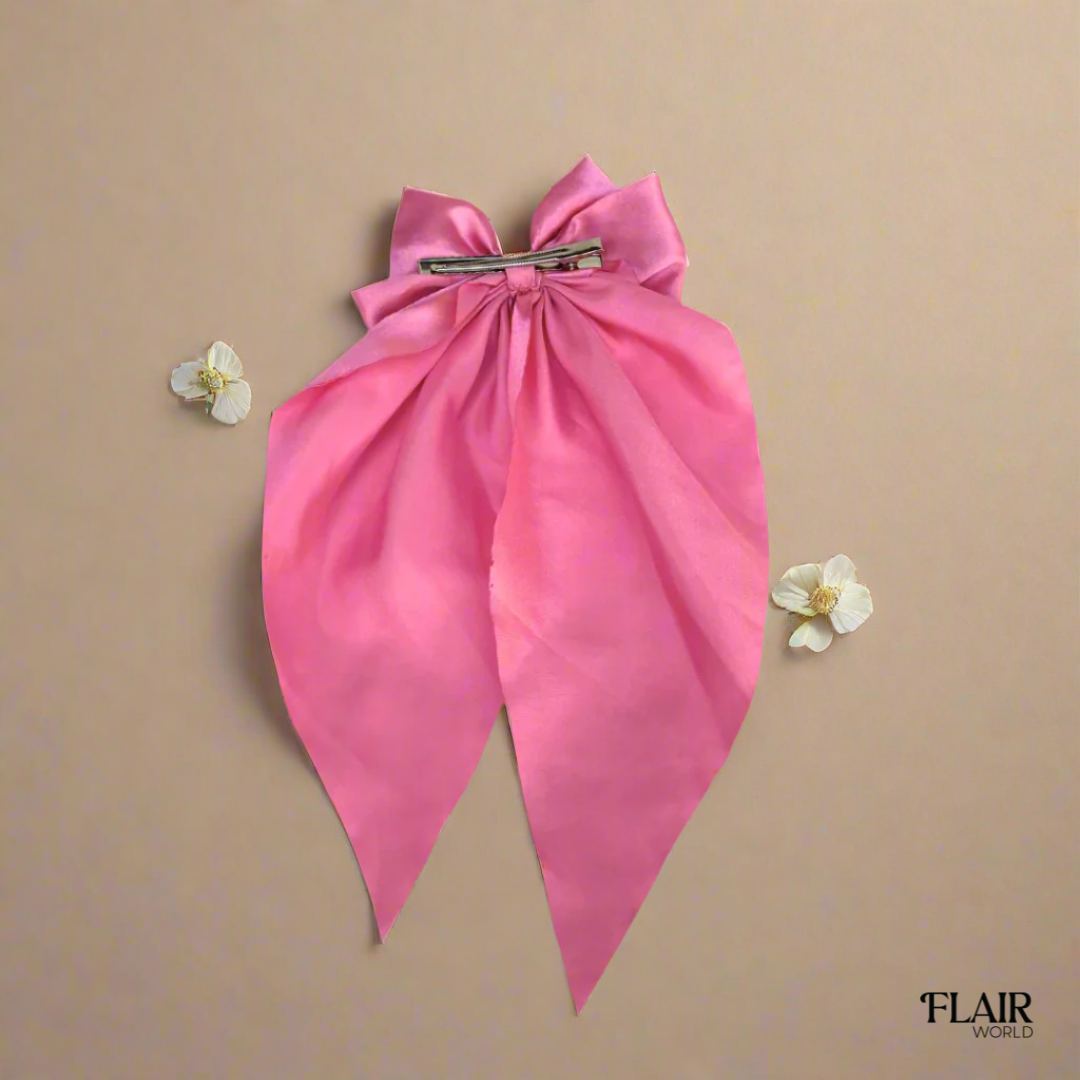 Pink Long Tail Hair Bow
