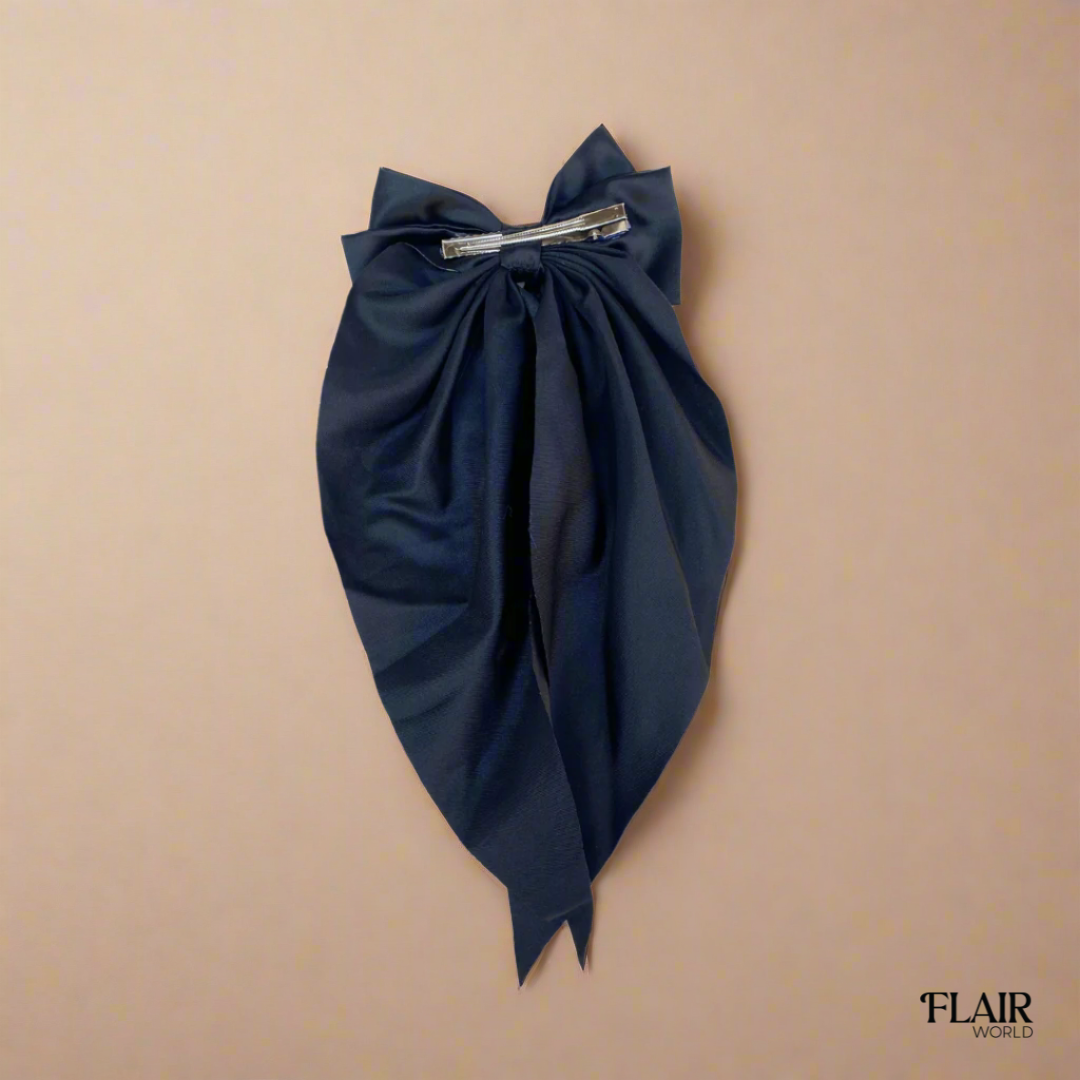 Black Long Tail Hair Bow