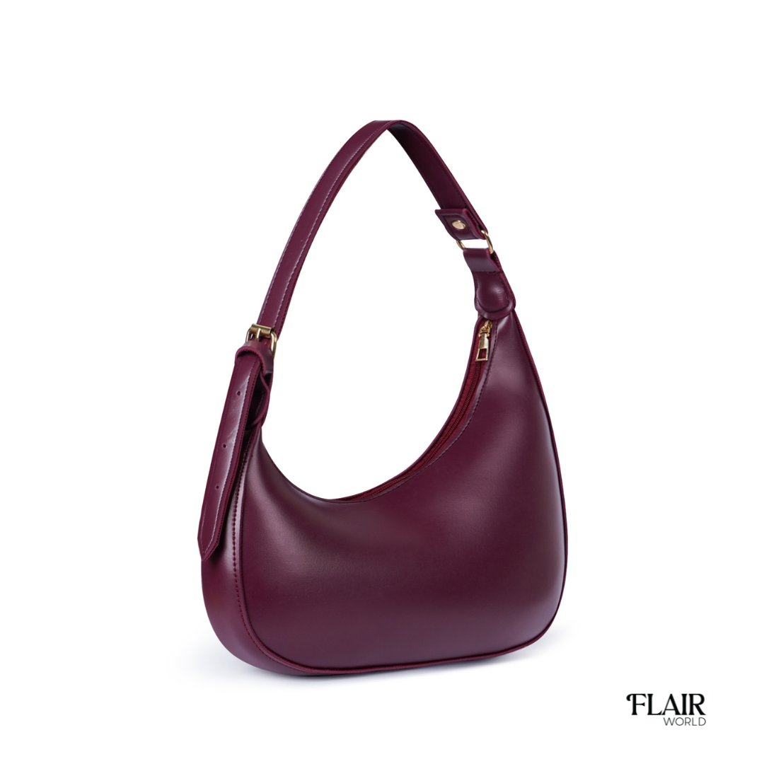 Alanna Maroon Hobo Bag
