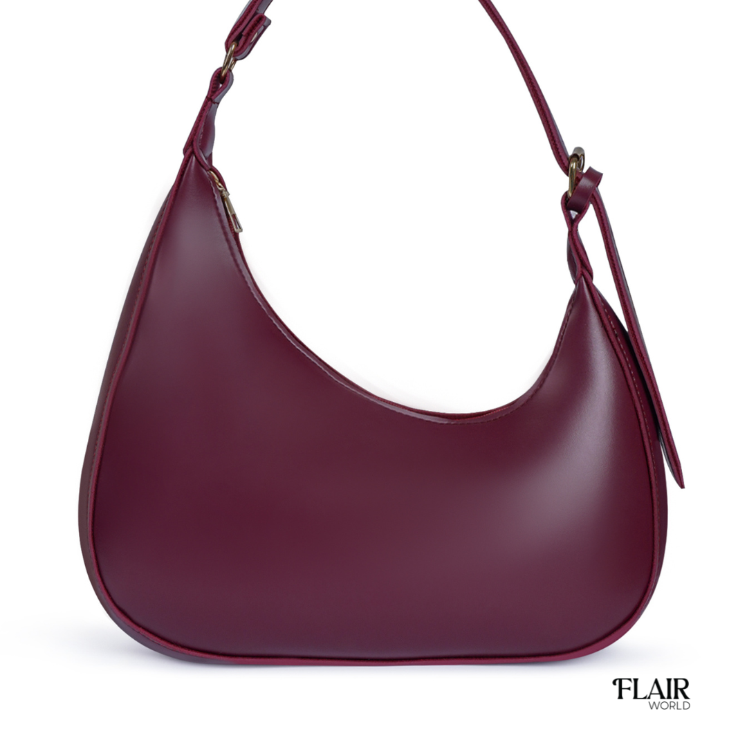 Alanna Maroon Hobo Bag