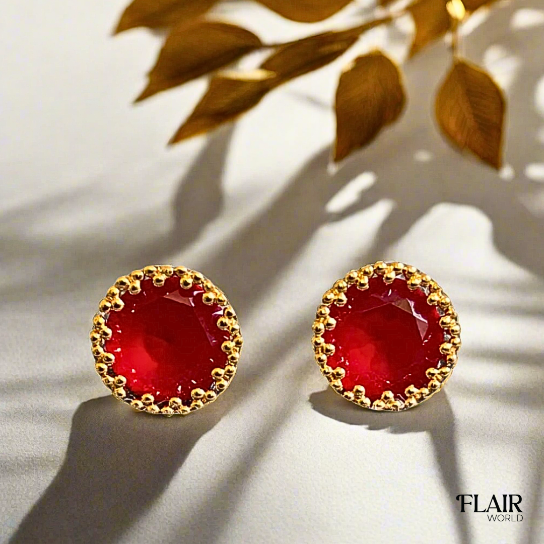 Sun Maroon Studs