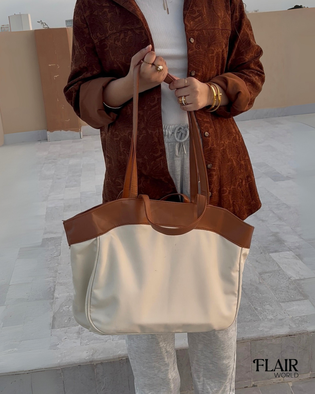 Alba Cream Tote Bag