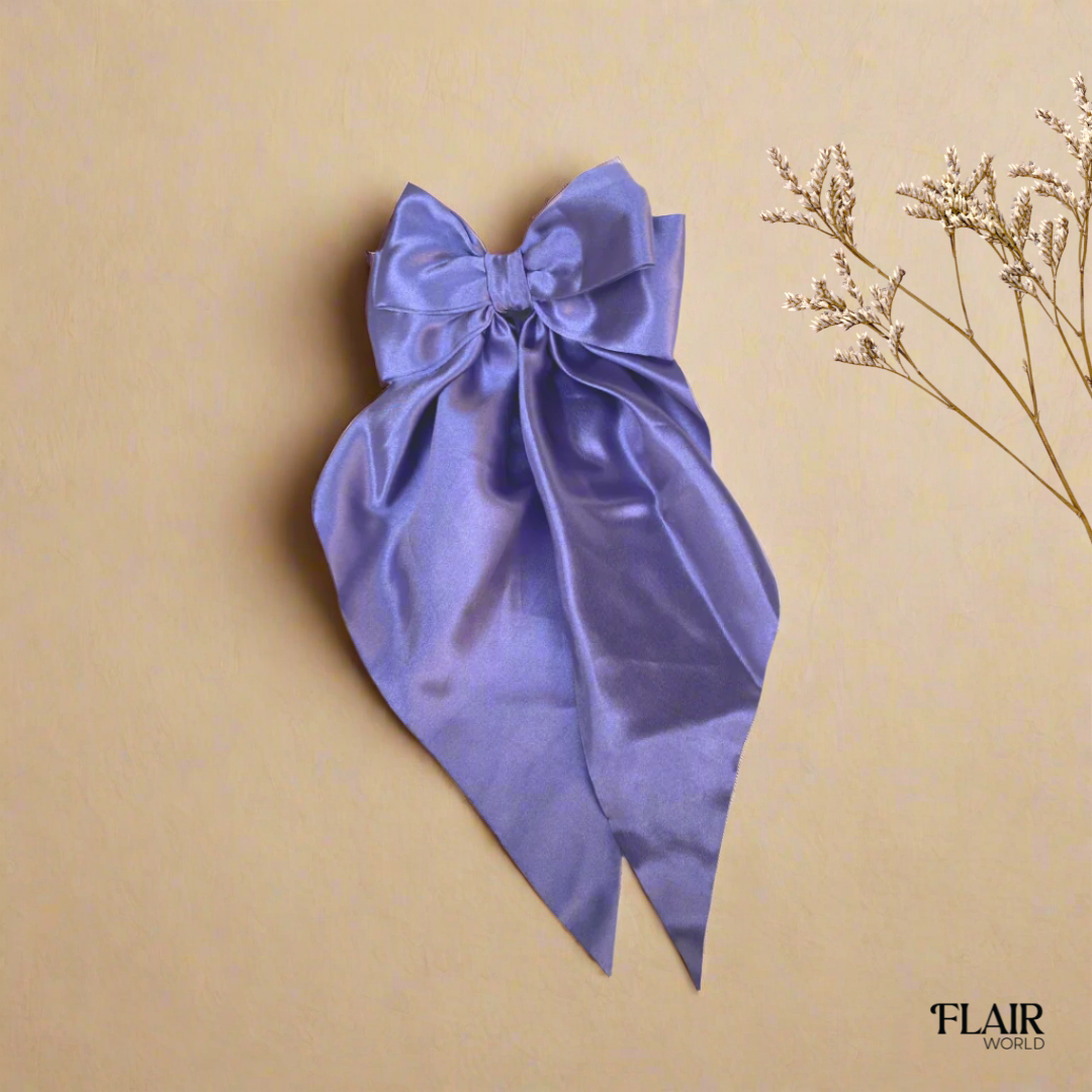 Purple Long Tail Hair Bow