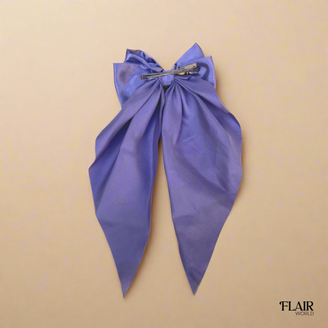 Purple Long Tail Hair Bow