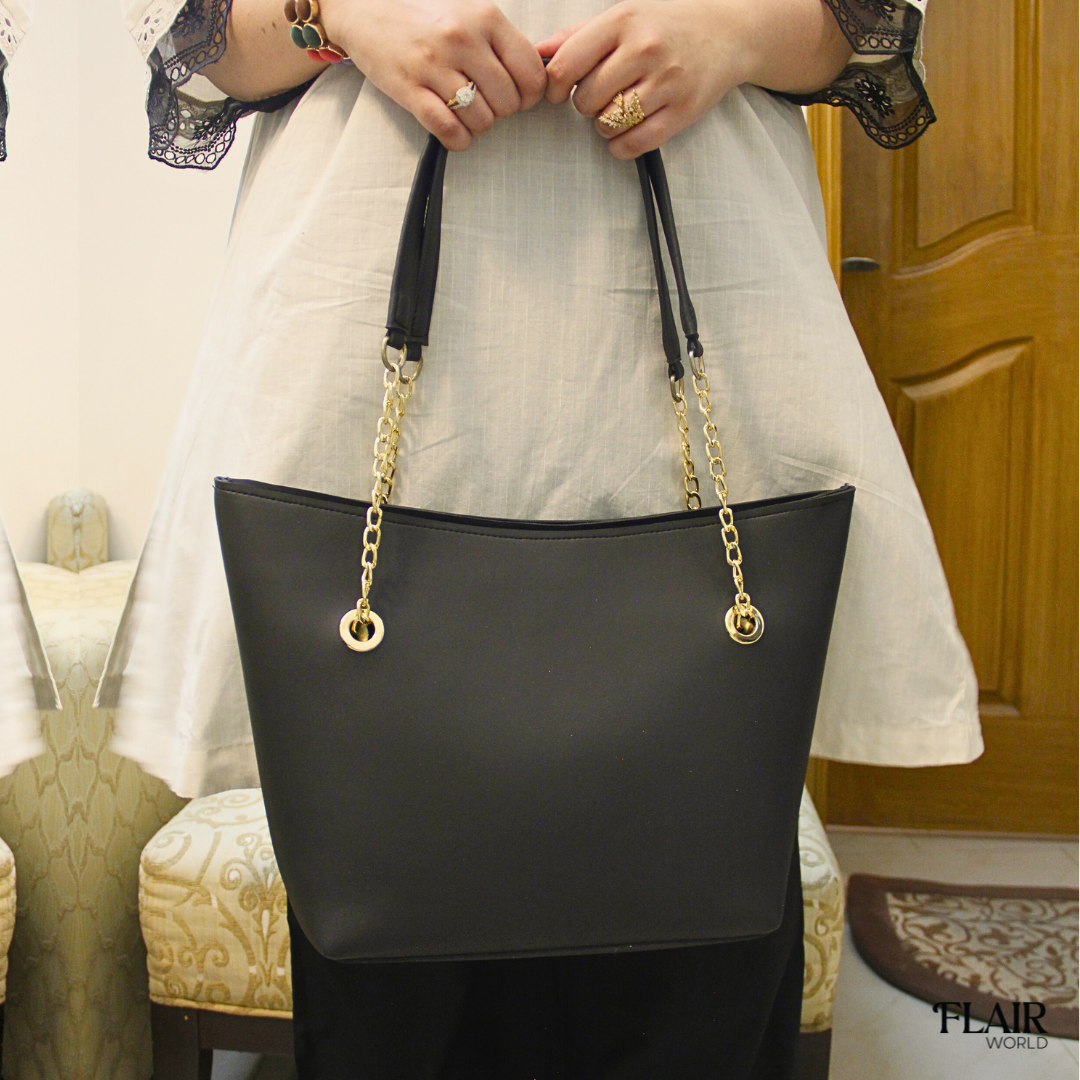 Octagon Black Tote Bag