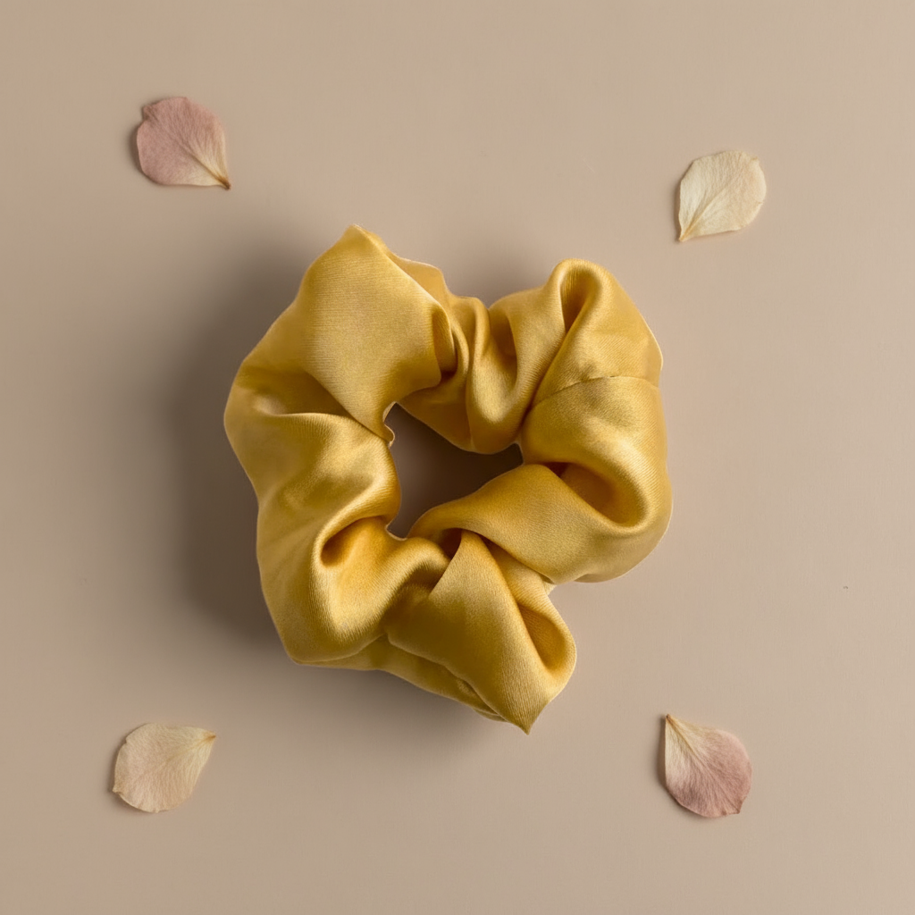 Golden Silk Scrunchie