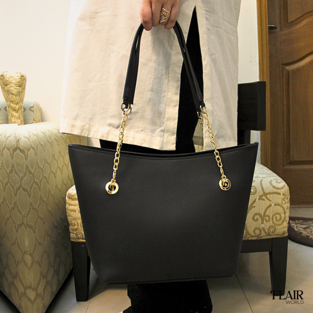 Octagon Black Tote Bag