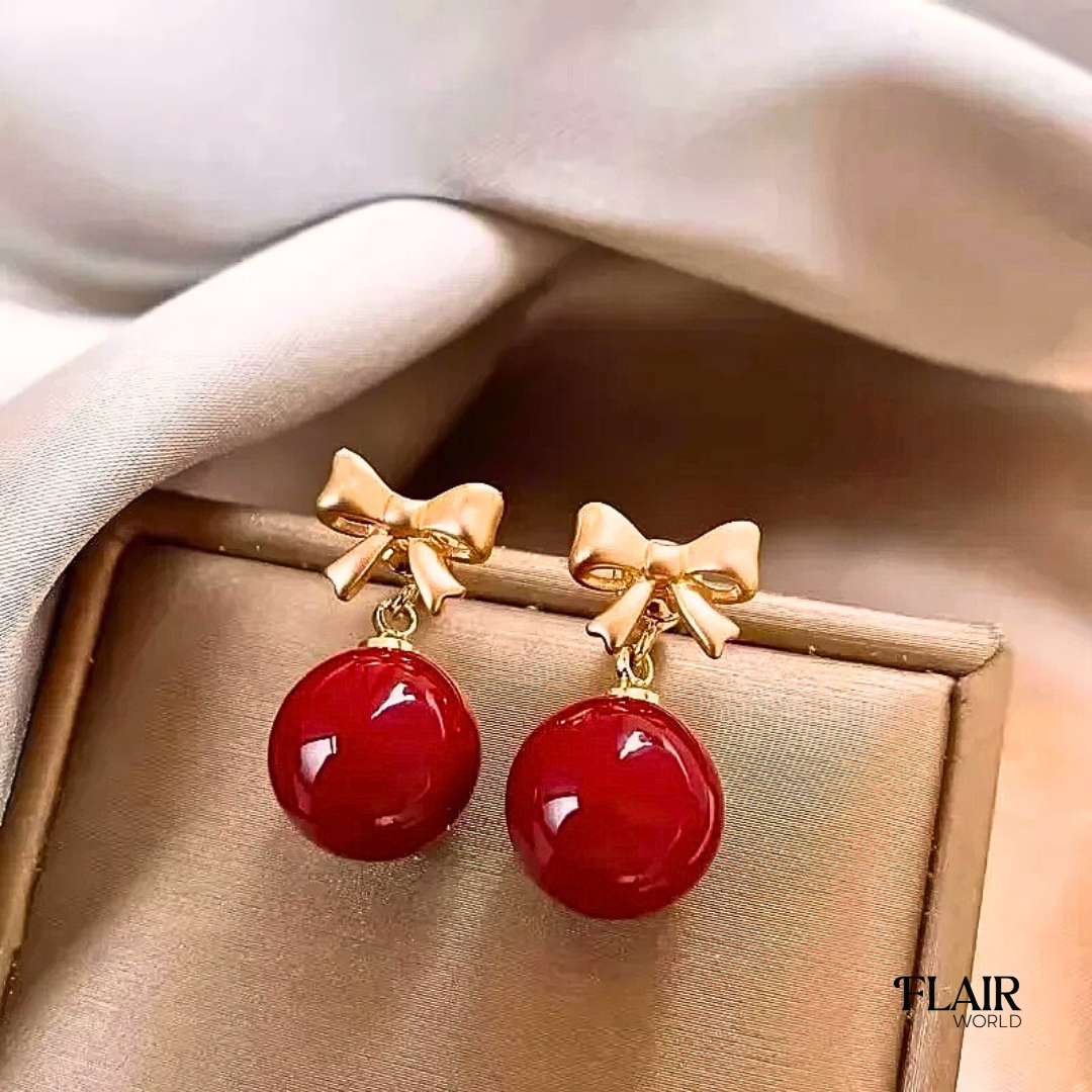 Cherry Bow Studs