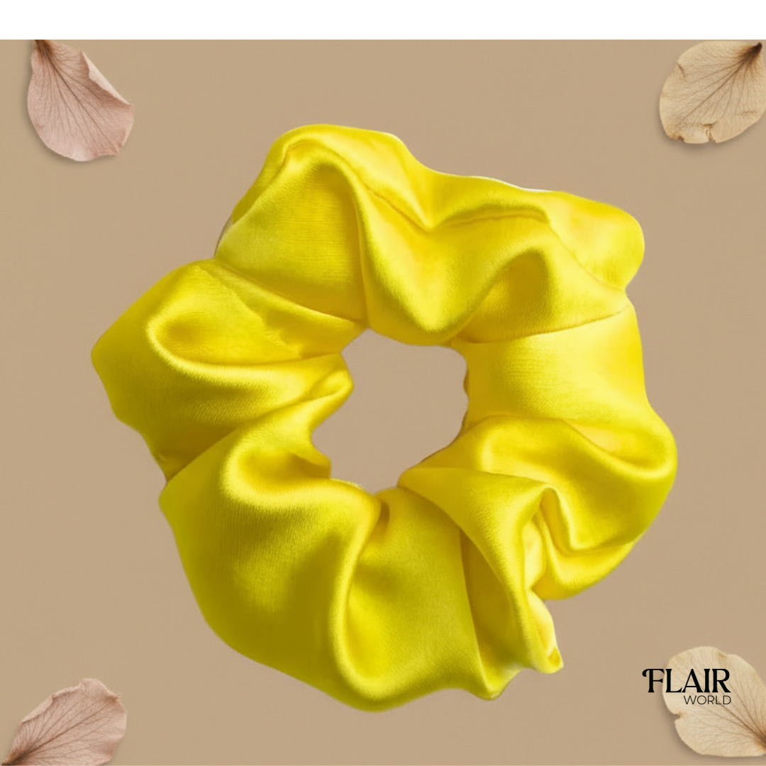 Yellow Silk Scrunchie