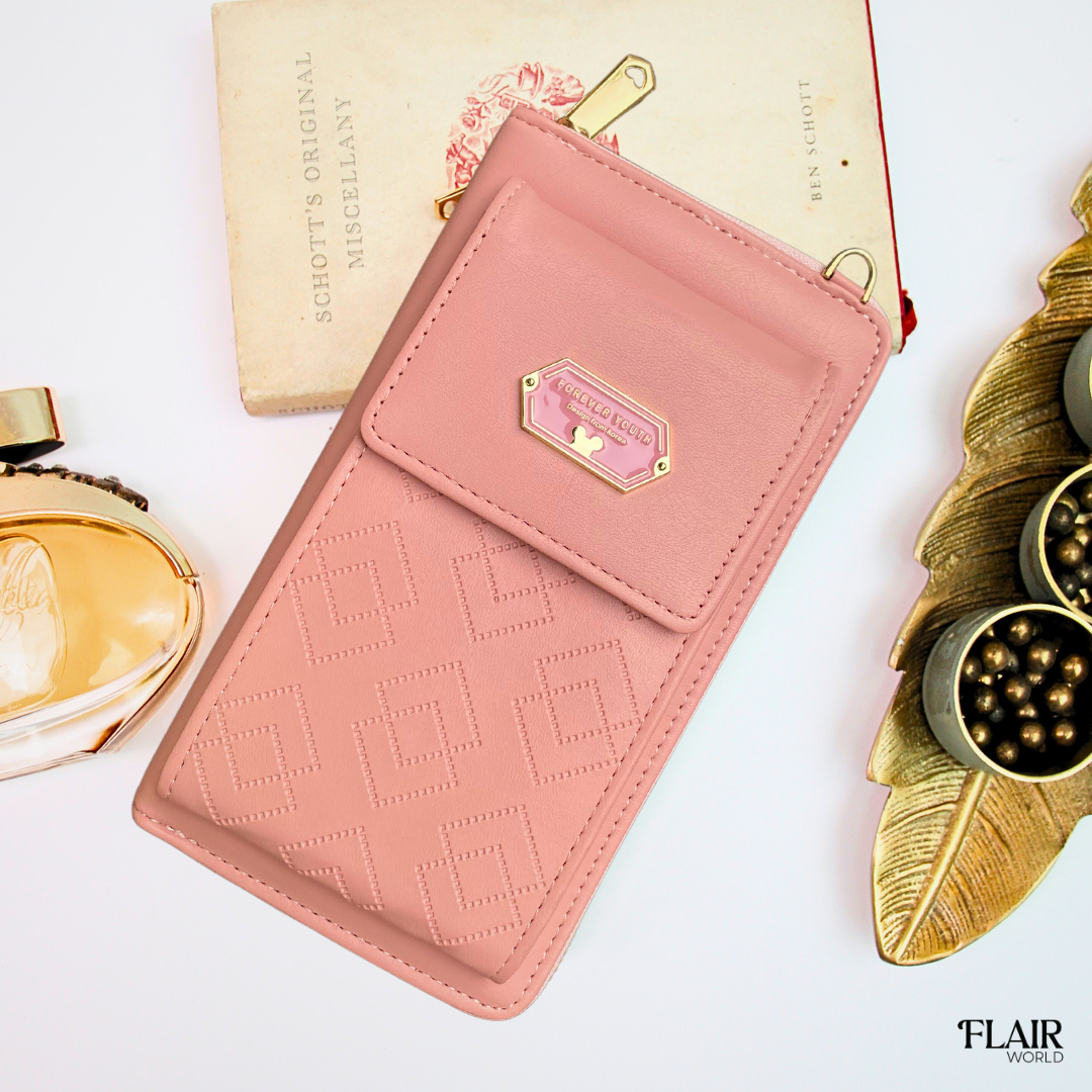 Puffy Pink Cross Body Wallet Flairworld.pk