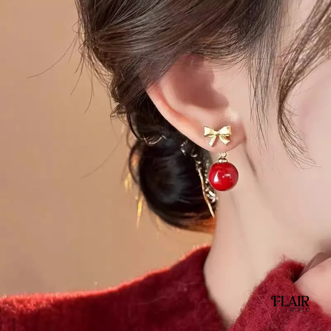 Cherry Bow Studs