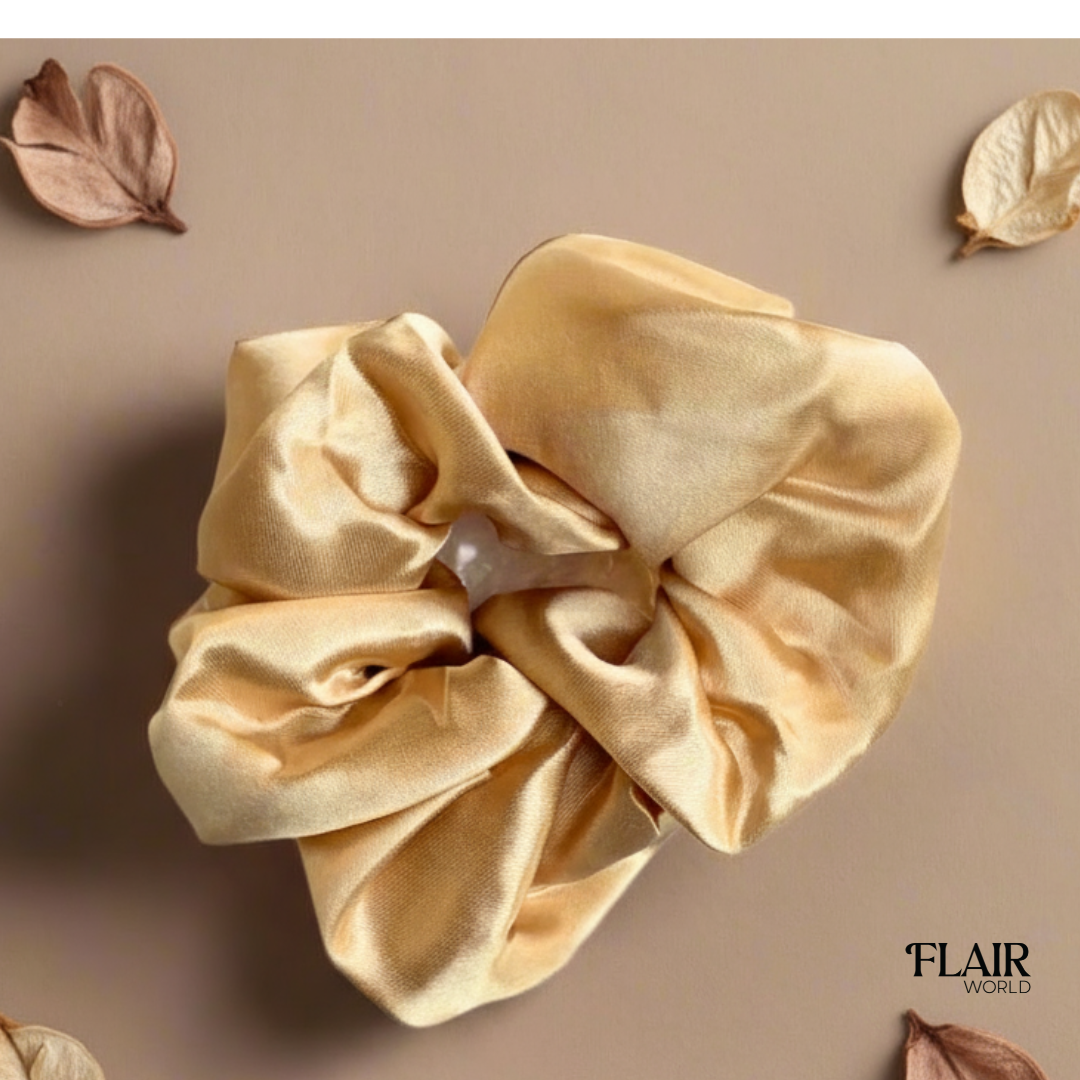 Light Beige Silk Scrunchie