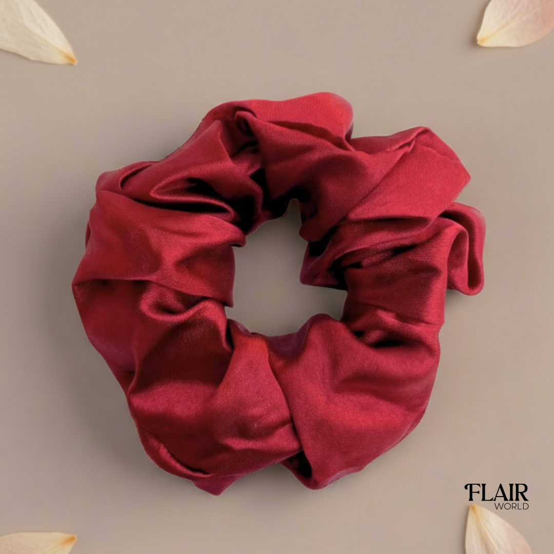 Maroon Silk Scrunchie