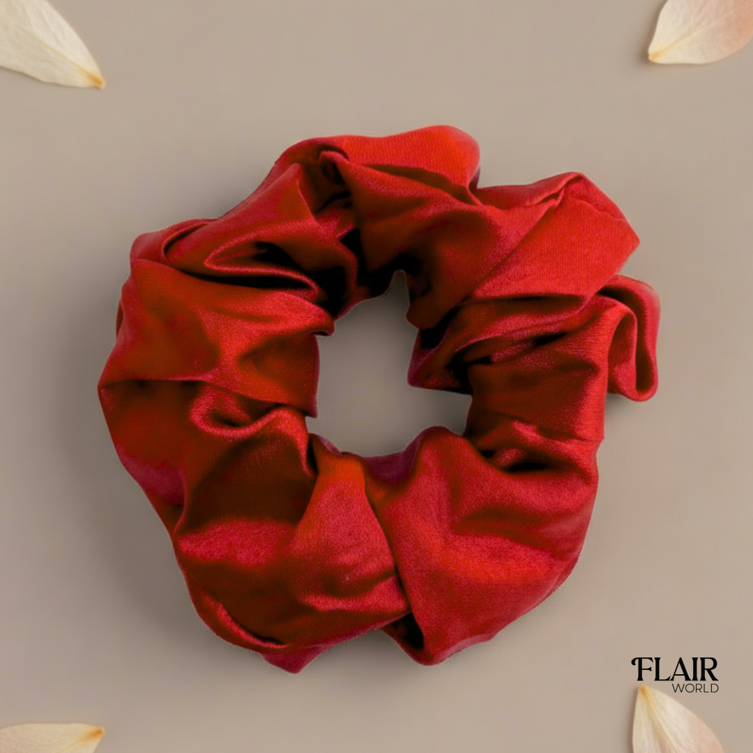 Light Red Silk Scrunchie