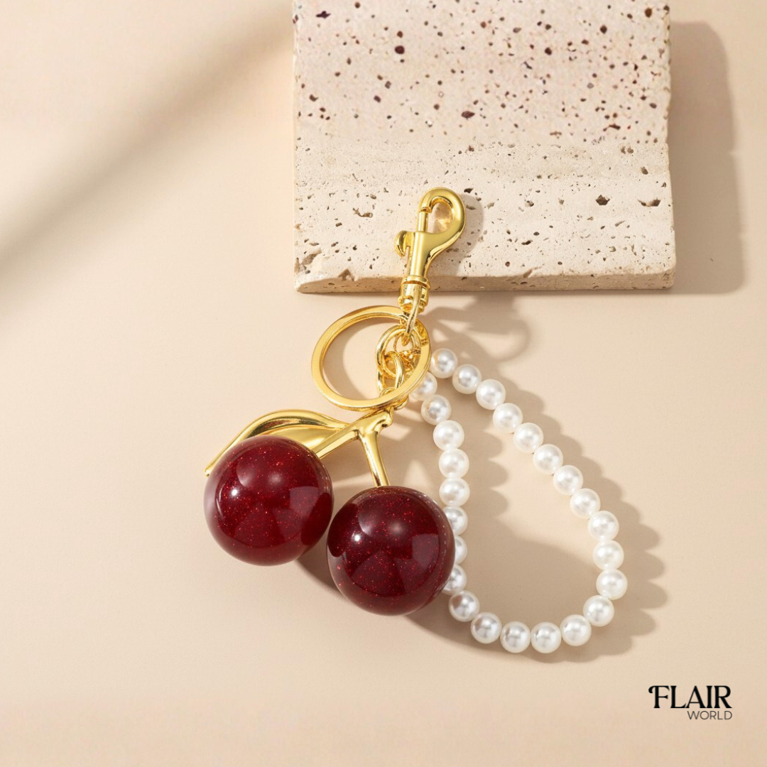 Red Cherry Pearl Bag Charm