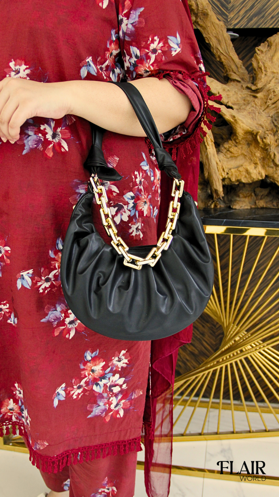 Grace Black Hobo Bag