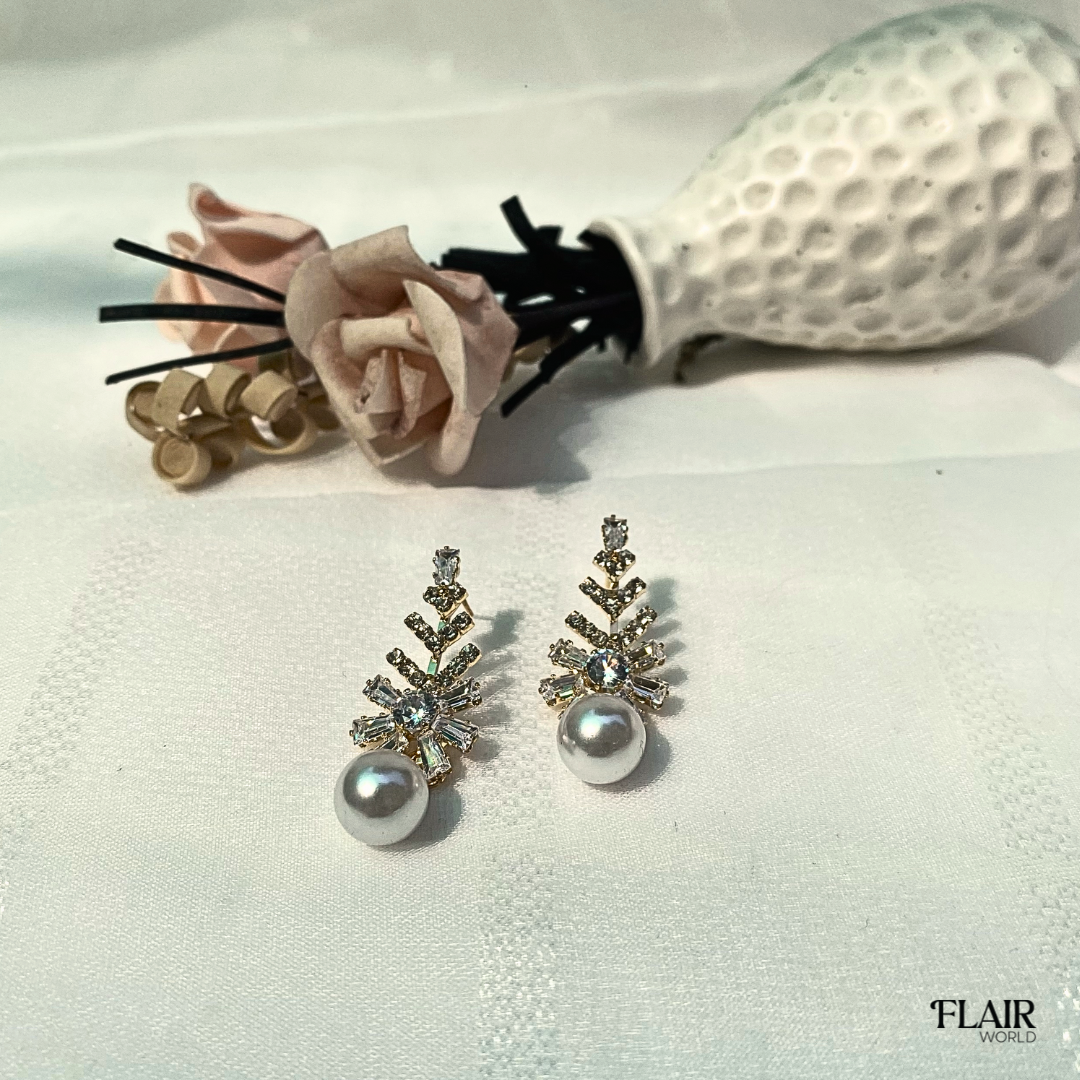 Firn Pearl Crystal Earings