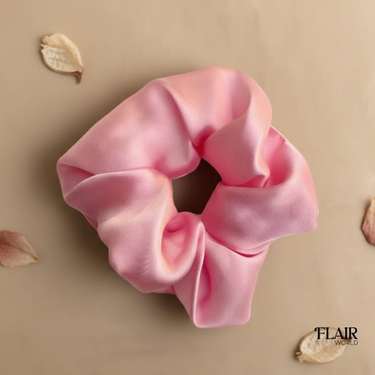 Pink Silk Scrunchie