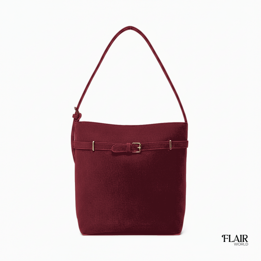 Christy Maroon Bucket Tote Bag