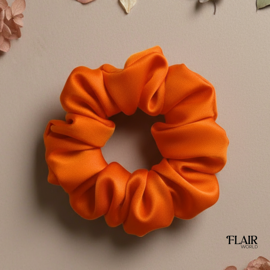 Orange Silk Scrunchie