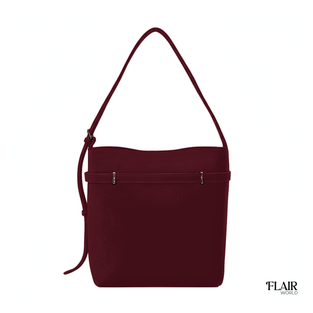 Christy Maroon Bucket Tote Bag