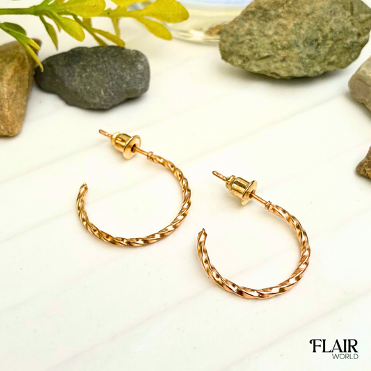 Gold Lined Thin Hoops
