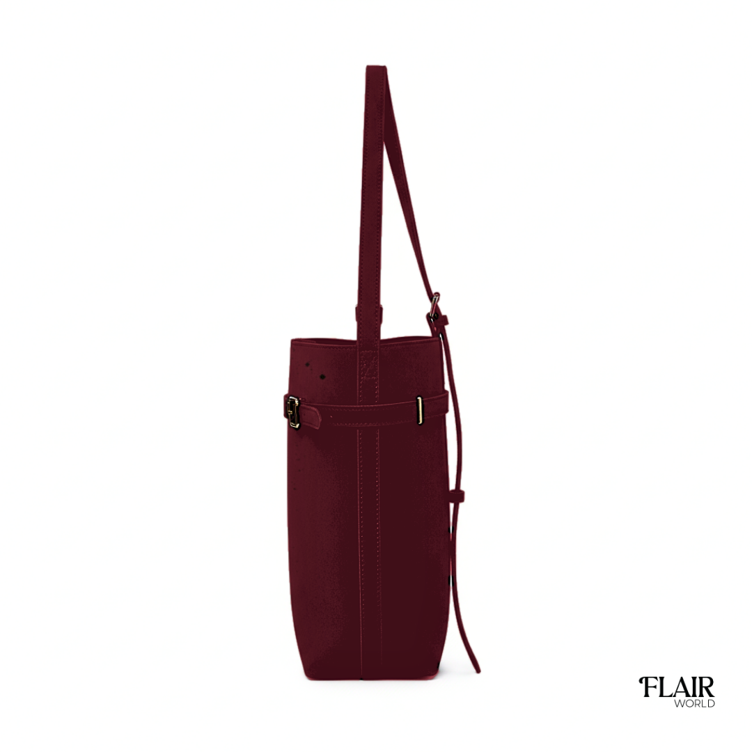 Christy Maroon Bucket Tote Bag