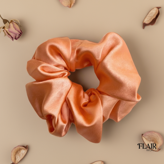 Peach Silk Scrunchie