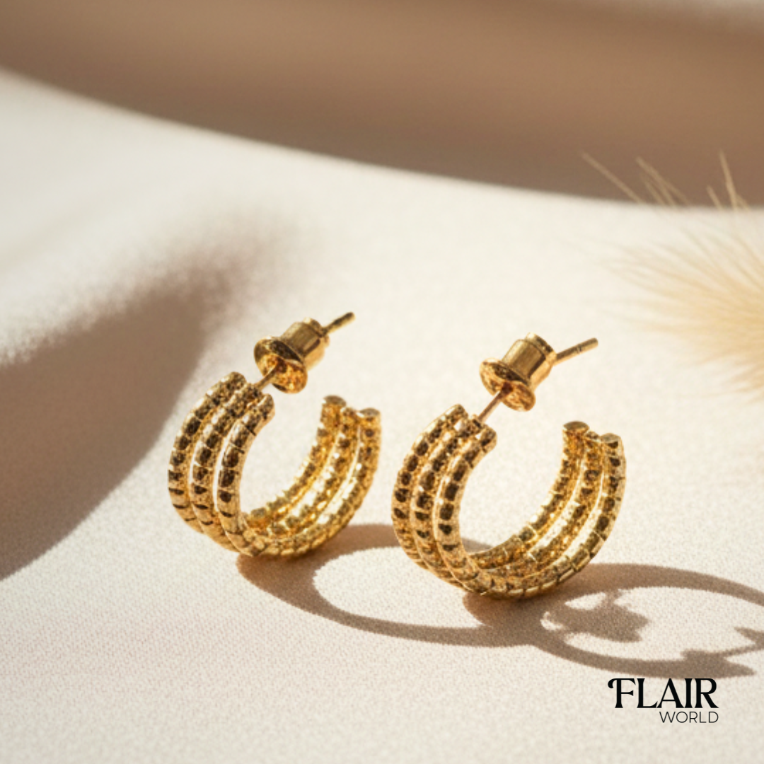 Sienna Gold Round Hoops