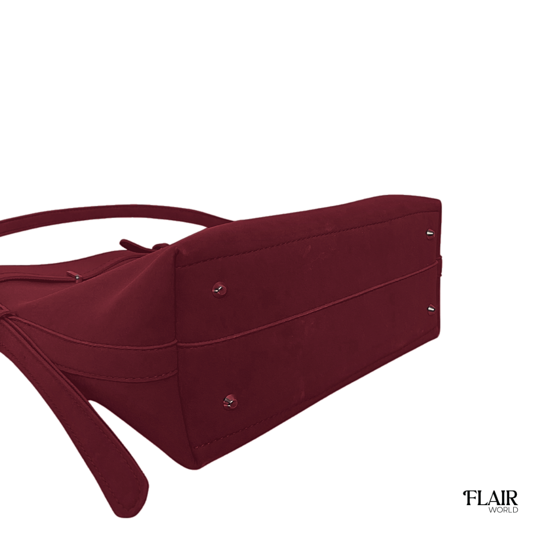 Christy Maroon Bucket Tote Bag