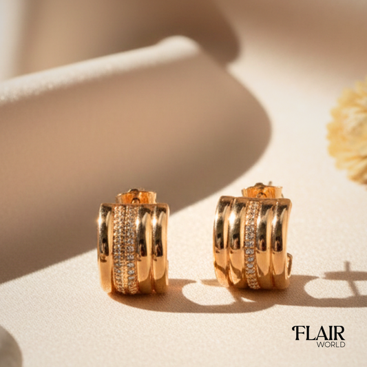 Half Moon Gold Studs