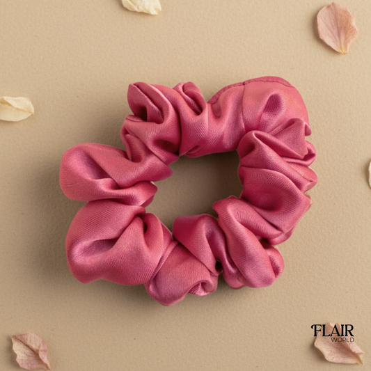 Dark Pink Silk Scrunchie