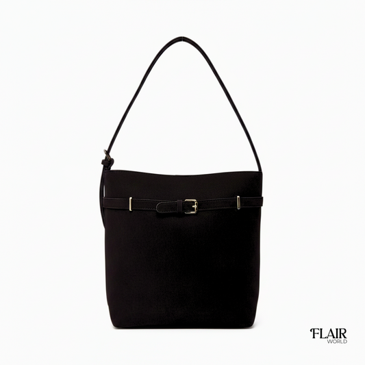 Christy Black Bucket Tote Bag