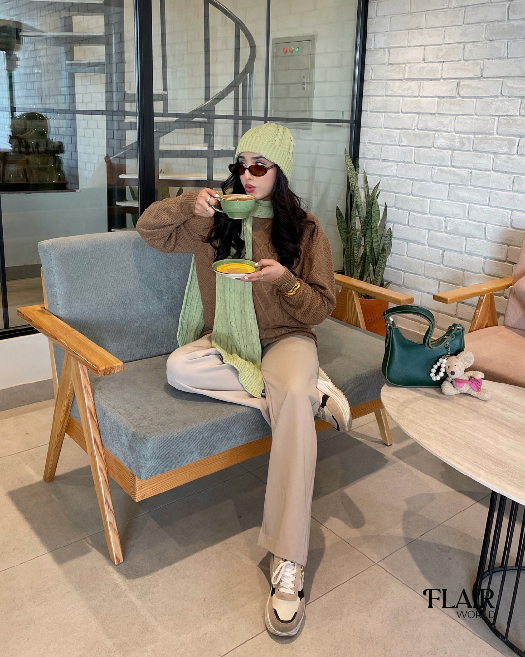 Tasia Green Shoulder Bag