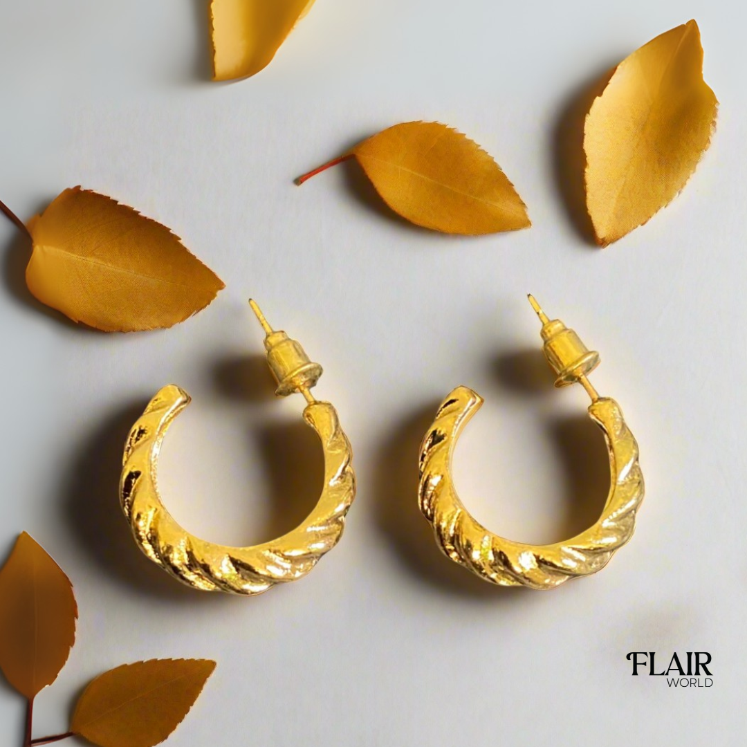 Gold Curled Hoops
