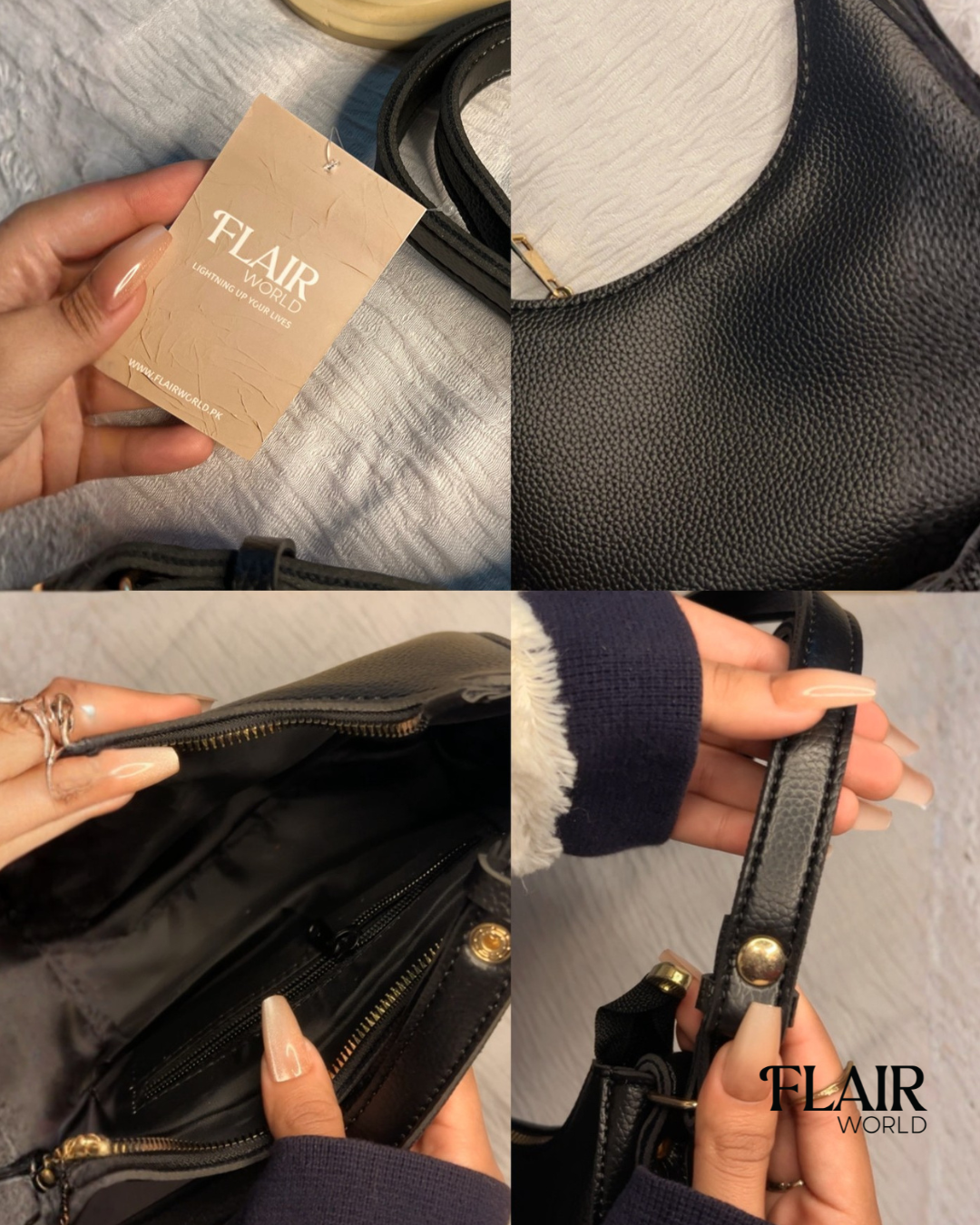 Tasia Black Shoulder Bag