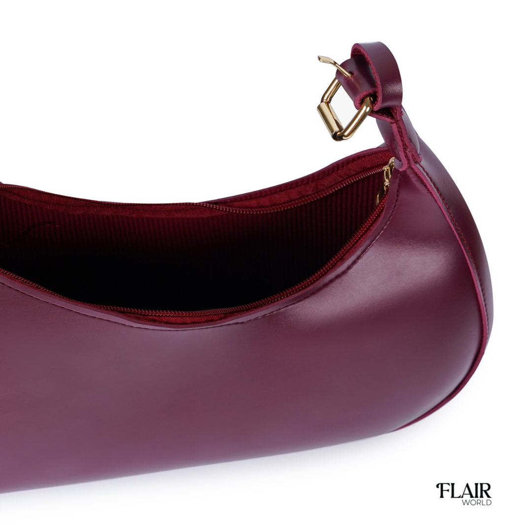 Alanna Maroon Hobo Bag