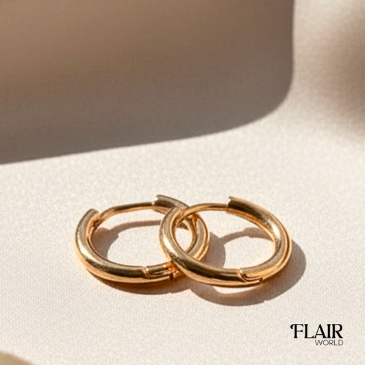 Small Gold Round Hoops