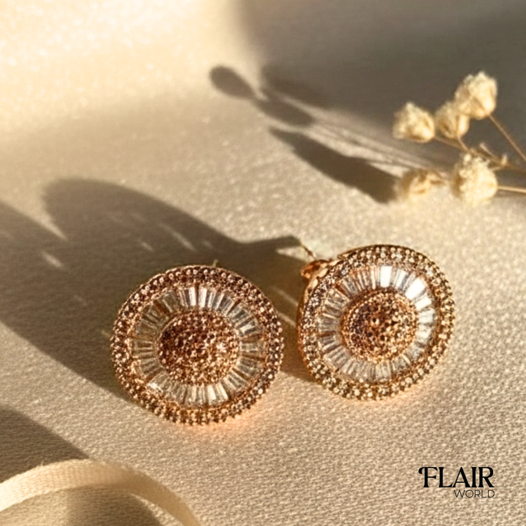 Leena Gold Crystal Studs