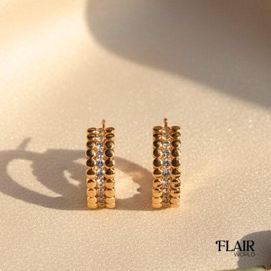 Dote Gold Crystal Hoops