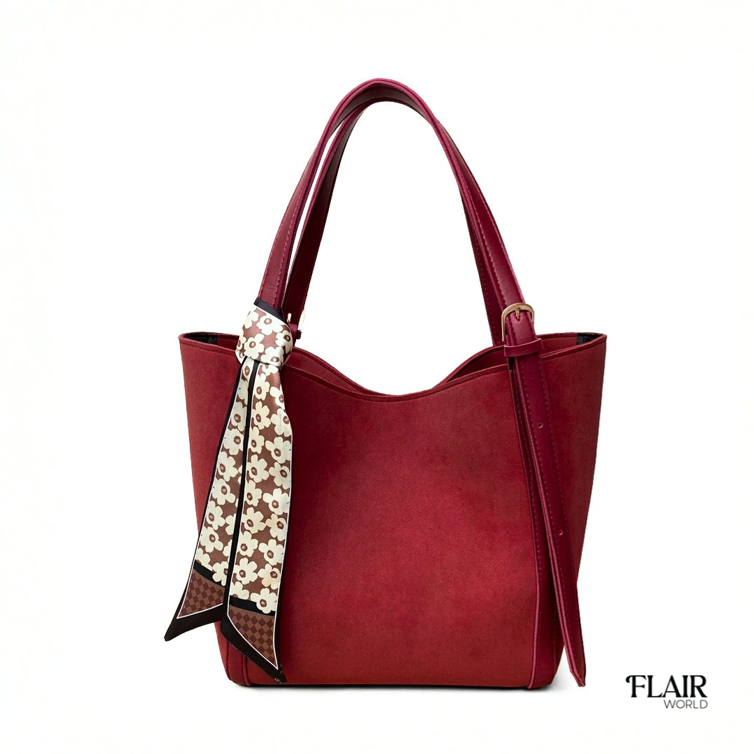 Caroline Maroon Tote Bag