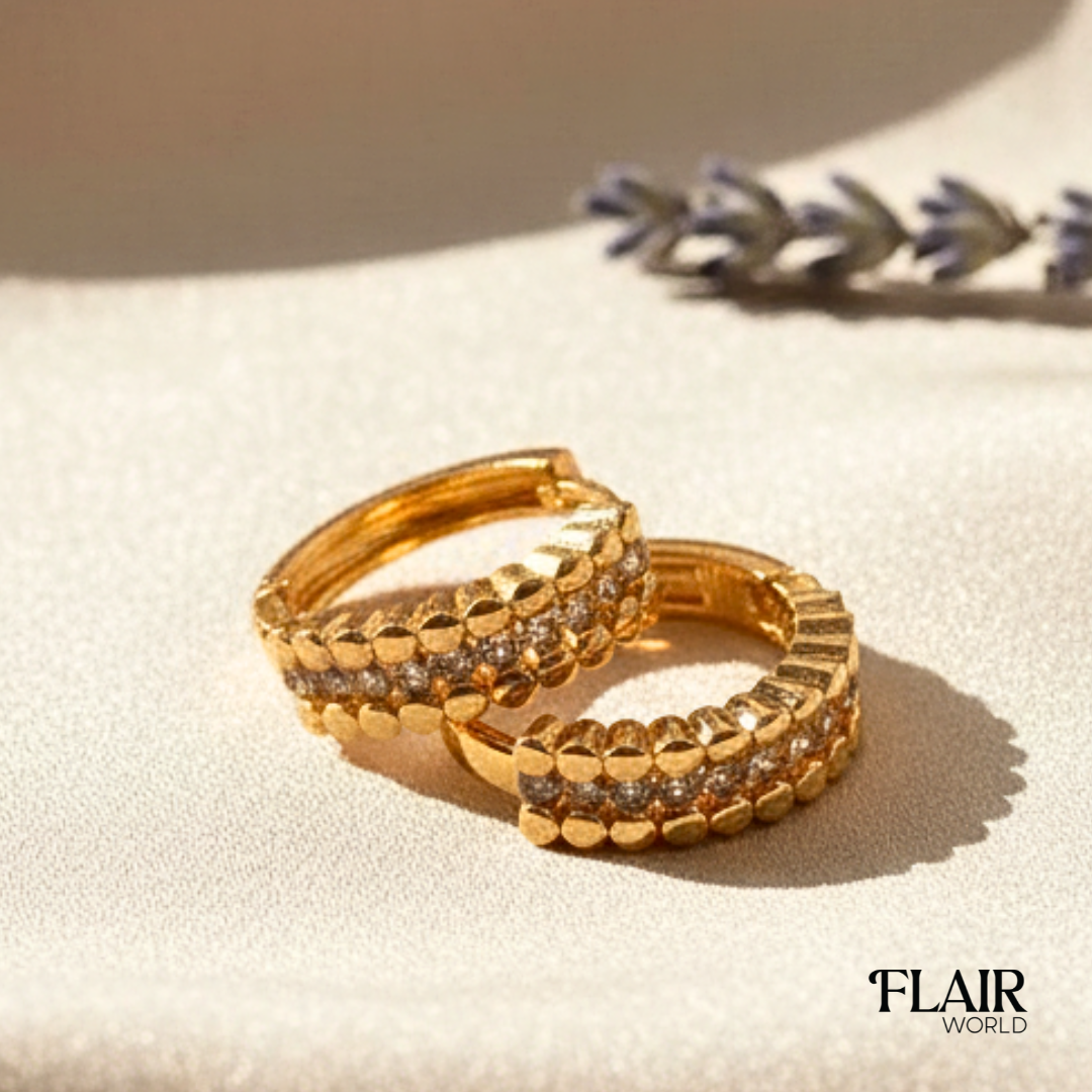 Dote Gold Crystal Hoops