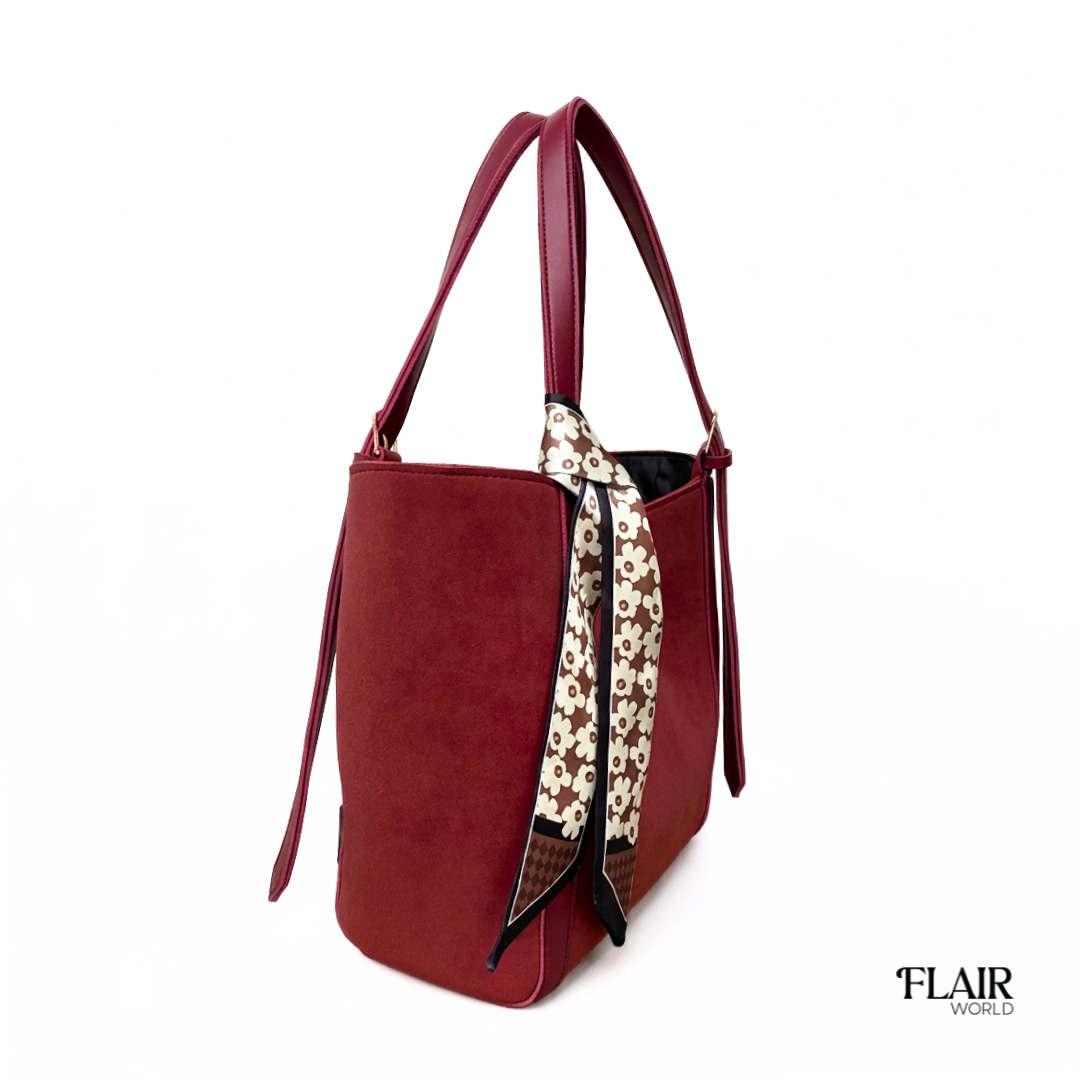 Caroline Maroon Tote Bag