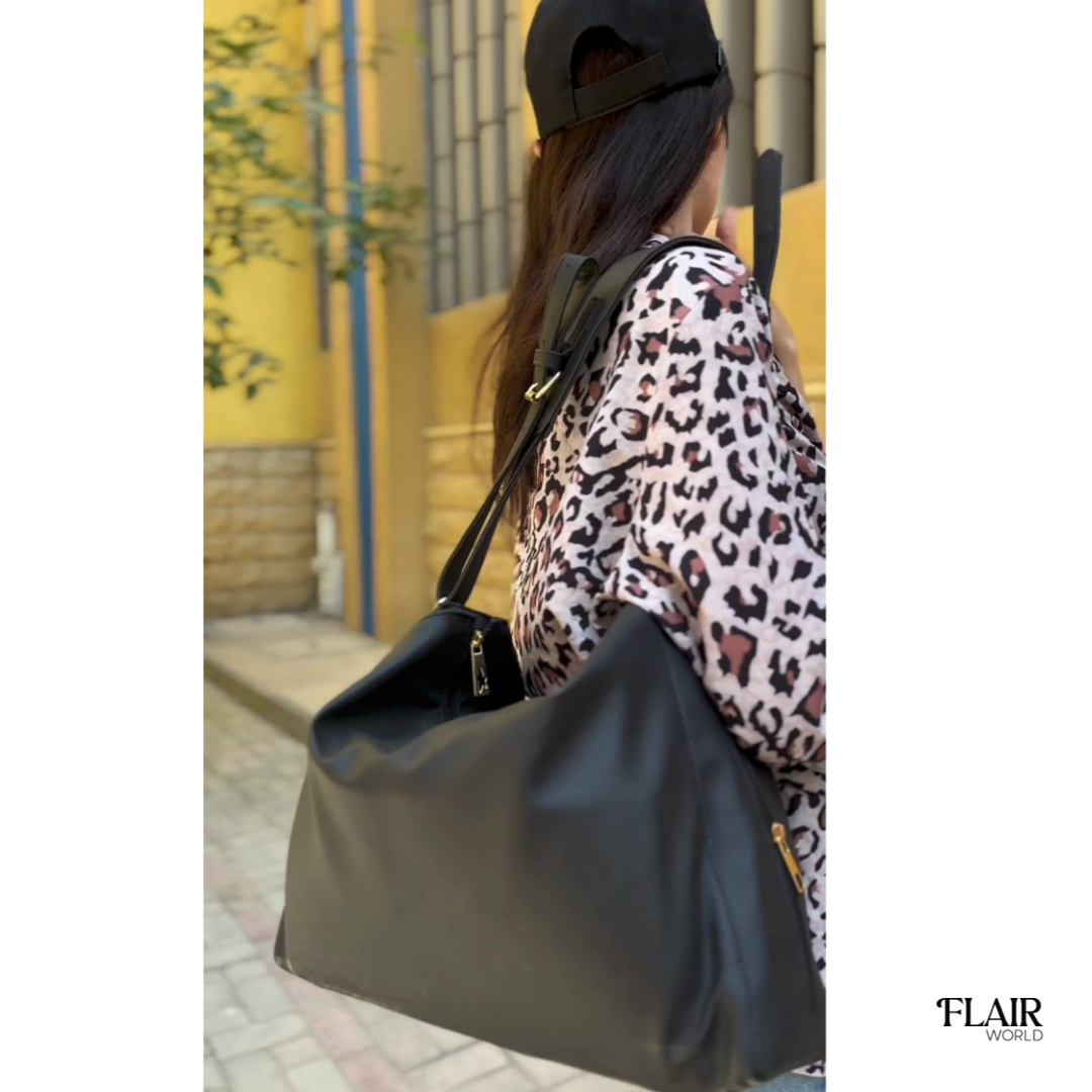 Isabella Black Slouch Tote Bag