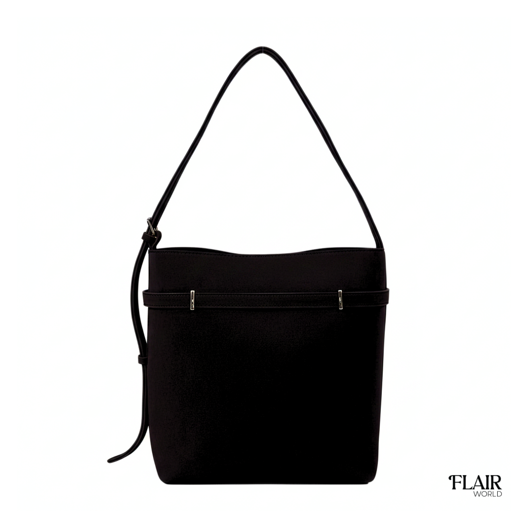 Christy Black Bucket Tote Bag