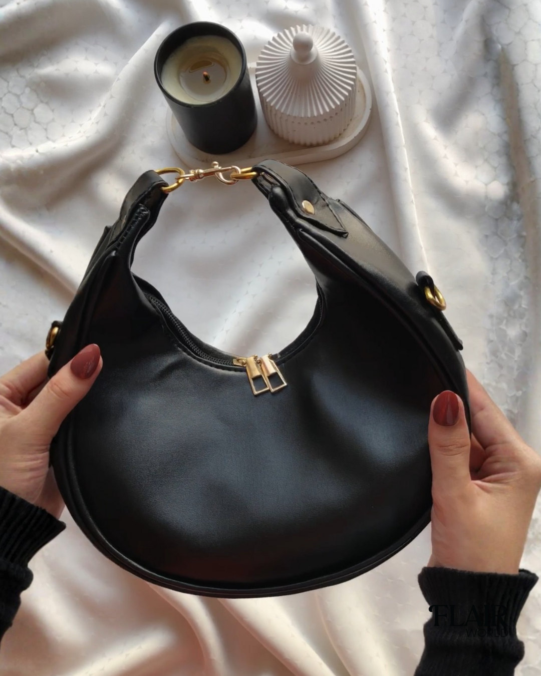 Lamaya Black Hobbo Bag