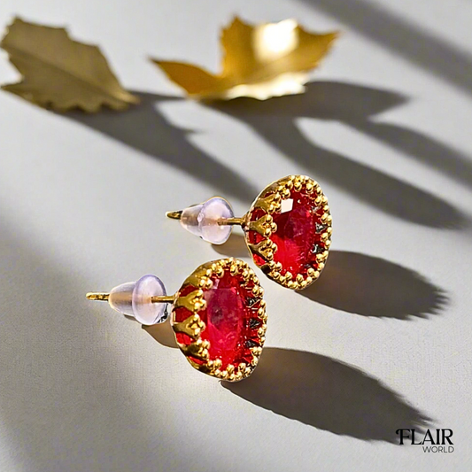Sun Maroon Studs